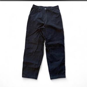 Vintage LL BEAN Black high waisted corduroy trousers with a relaxed fit 90s
